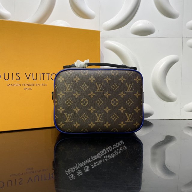 LV專櫃新款男包 路易威登S Lock郵差包 M45863 啞光黑金屬 LV男士單肩斜挎包  ydh4234